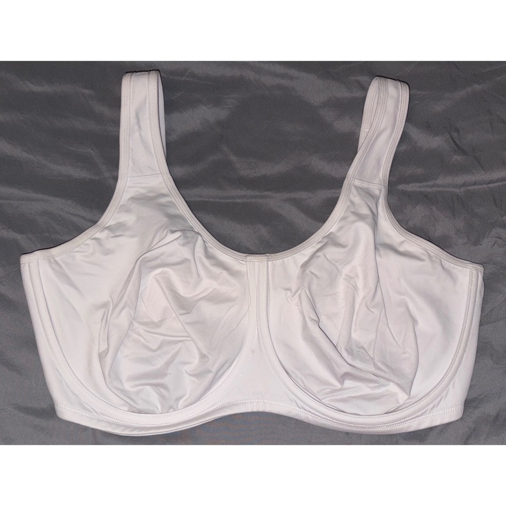 Syrokan White Full Figure Max Control Underwire High Impact Sports Bra, 42F